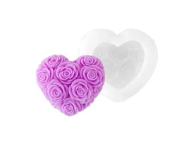 Molde silicona corazon cubierto de rosas